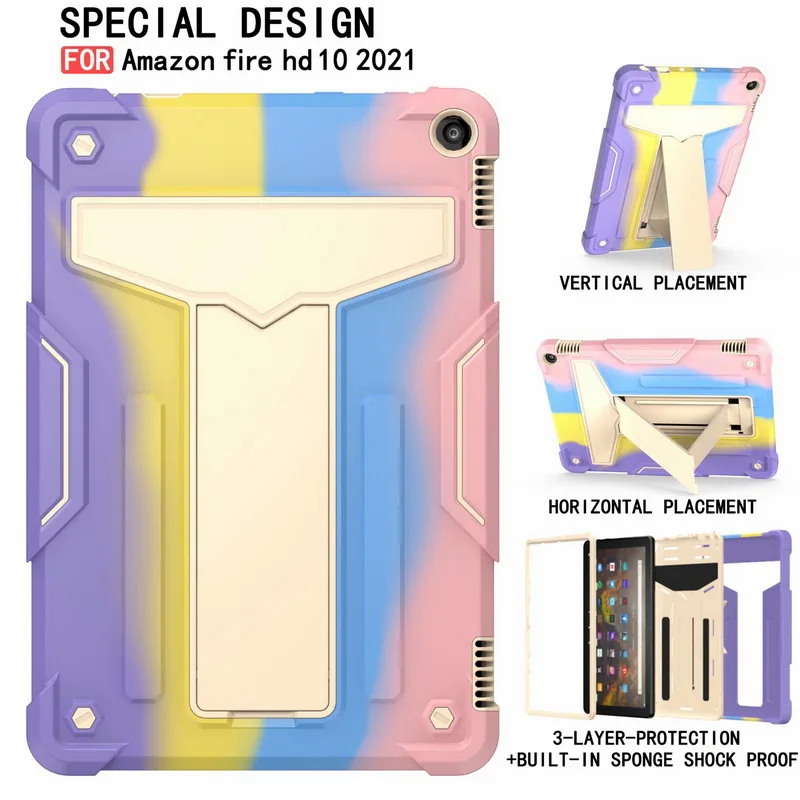 

Жесткий противоударный чехол из ТПУ и поликарбоната для больших нагрузок, чехол для A Mazon Fire HD 10 "2021