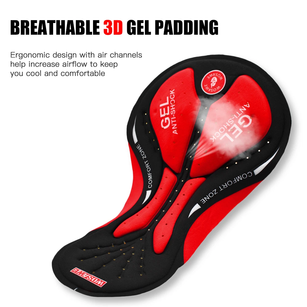 WOSAWE Мужские и женские мужские велосипедные шорты подушка 3D гелевая Подушка