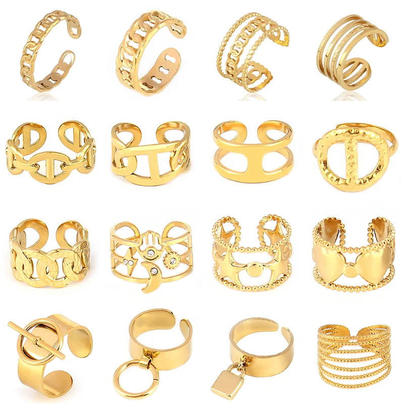 Кольца из нержавеющей стали для женщин преувеличенные кольца в ретро стиле с