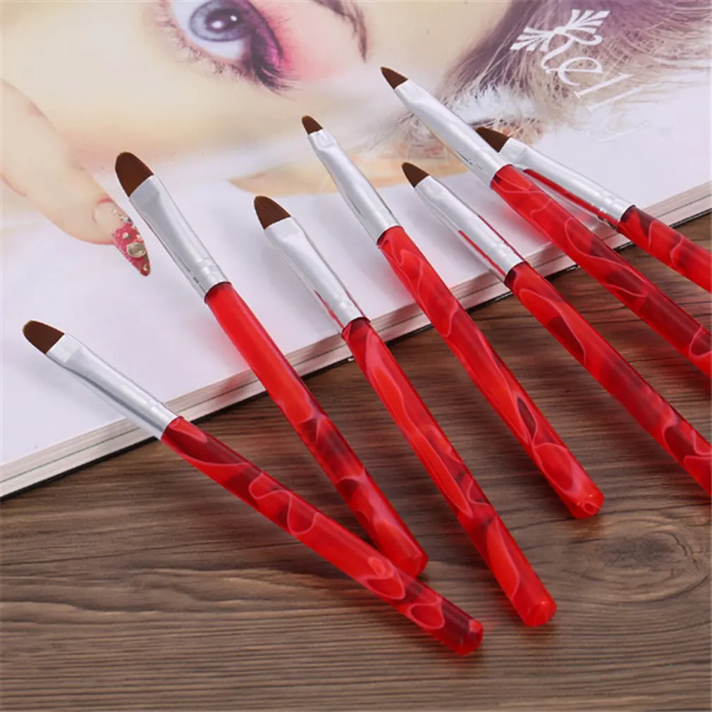 7 шт. кисть для ногтей акриловая стержень круглая головка фототерапия ручка