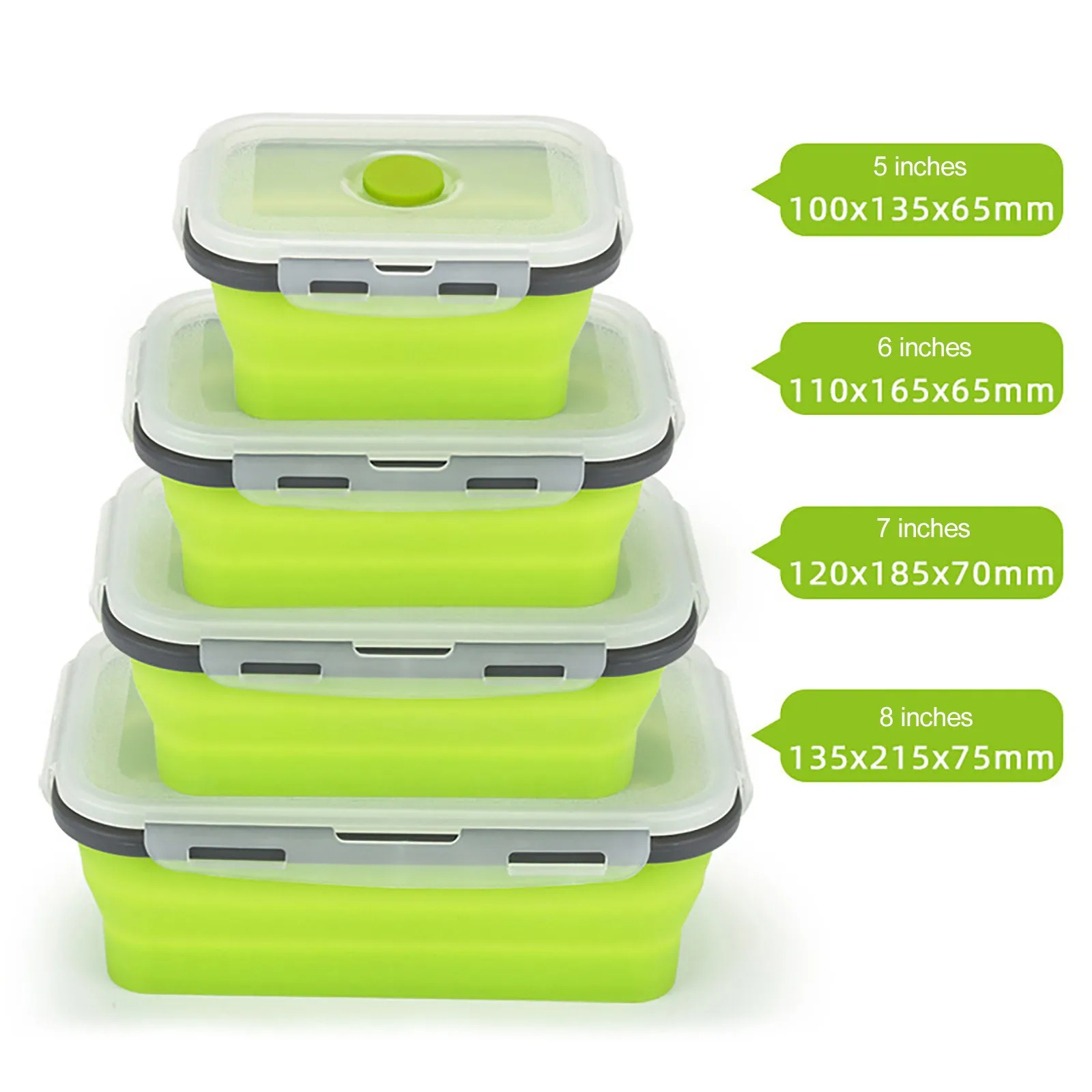 Силиконовые складные емкости набор из 4 шт. многоразовый складной для хранения