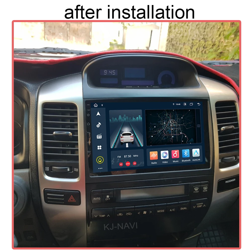 Автомобильный мультимедийный плеер 9 дюймов на Android 11 с QLED экраном GPS Wi-Fi для Toyota Land