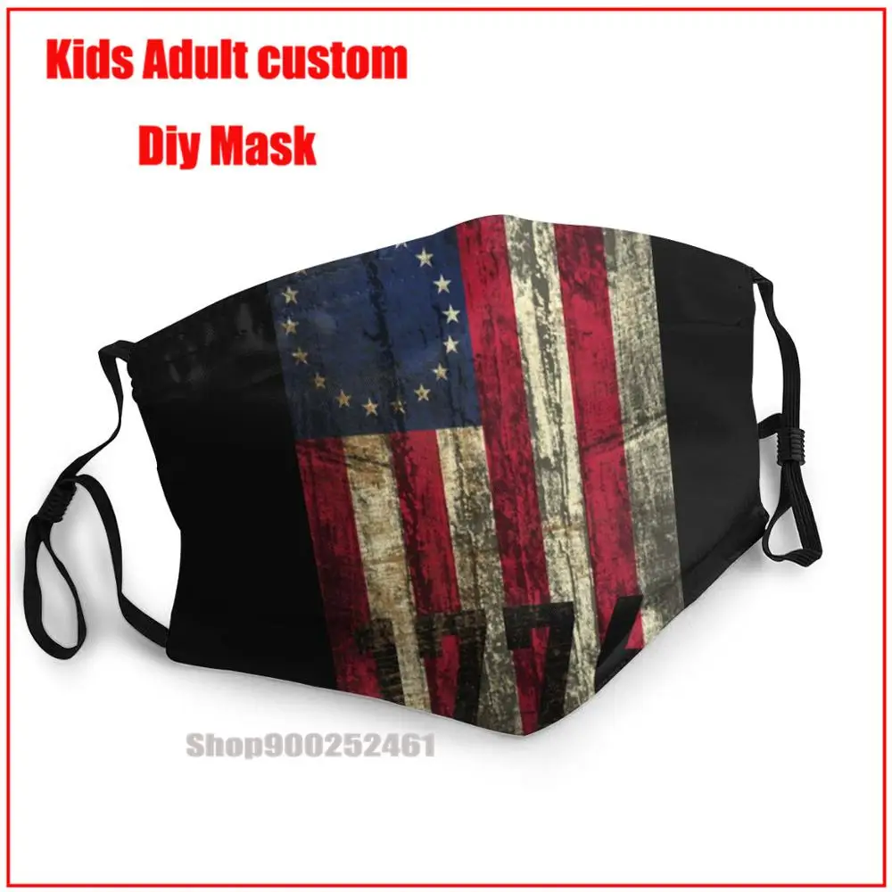 

Vintage America First 1776 Betsy Ross Flag DIY face mask harry mouth mask reusable mask mascarillas de tela lavables con filtro