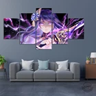 53 шт. нетканый Райден шогун геншин ударная видеоигра плакат для спальни декор холст настенная живопись подарок