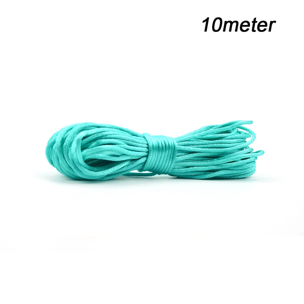 10m turquoise cord LOFCA, разноцветный нейлоновый шнур, Прорезыватель для сосок, зажим, аксессуары, сделай сам, для прорезывания зубов, ожерелье, подвеска для изготовления ювелирных изделий - Цвет: 10m turquoise cord