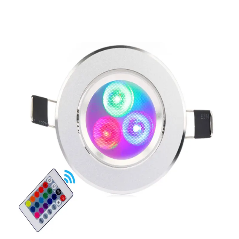 Светодиодный светильник RGB 3 Вт с пультом дистанционного управления встраиваемый светильник светодиодный потолочный светильник на день рождения вечерние лампы Красочный Точечный светильник s