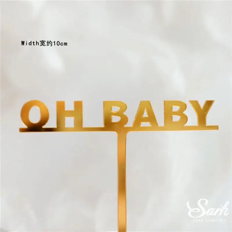 2pc oh baby A 2 шт., золотой, черный, с надписью «Happy Birthday», «Oh Baby», крючок, топпер для торта, для выпечки, вечерние украшения, подарки на день Святого Валентина, юбилей, любовь - Цвет: 2pc oh baby A