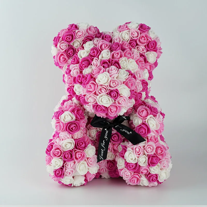 

Girl Friend Gifts Mid Sizes Customized Multicolor Roses Bear