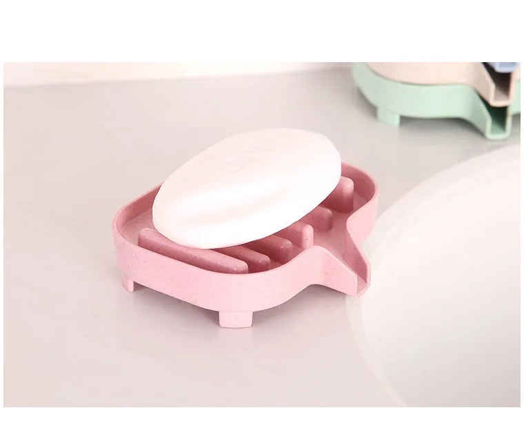 

Creative Environmentally Friendly Wheat Straw Drainable Soap Box Bathroom Soap Holder Toilet Drain Soap Storage Box