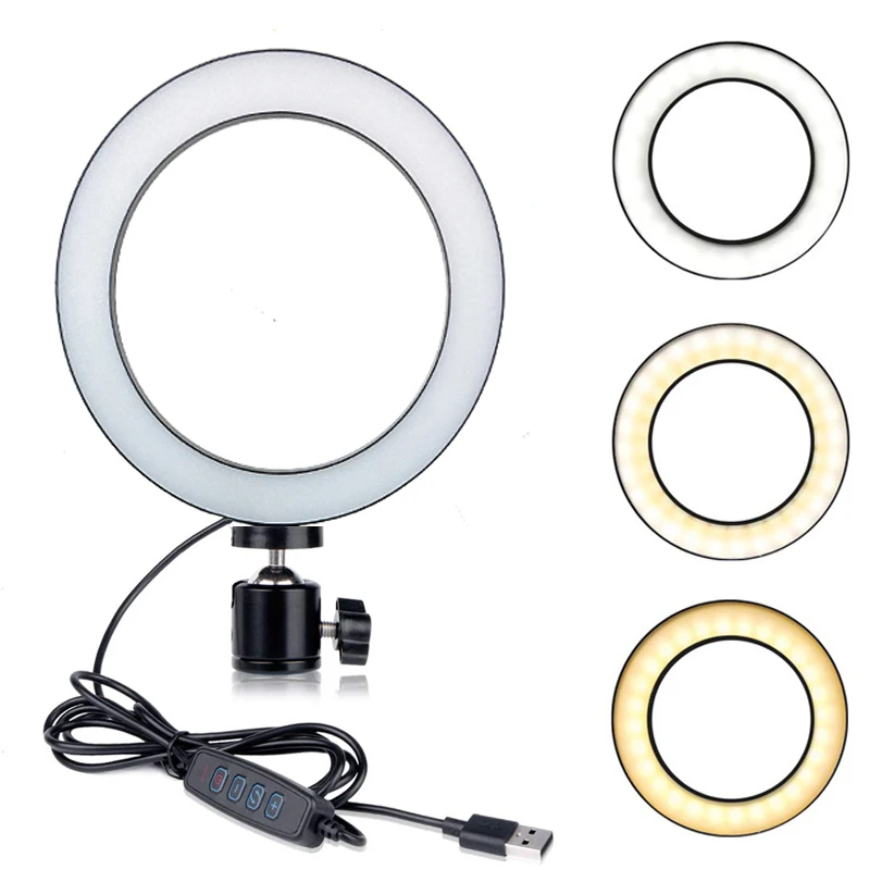 Кольцевая светодиодсветильник лампа 25 5 см с регулируемым кронштейном для