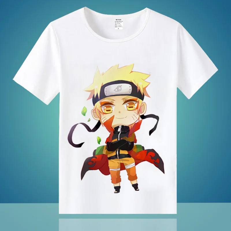 Naruto Short-sleeved Ladies T-shirt Q Version Itachi Sasuke Surrounding Clothes for Men and Women Japanese Anime | Женская одежда