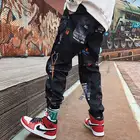 Штаны мужские в стиле хип-хоп, свободные, с принтом, длиной до щиколотки