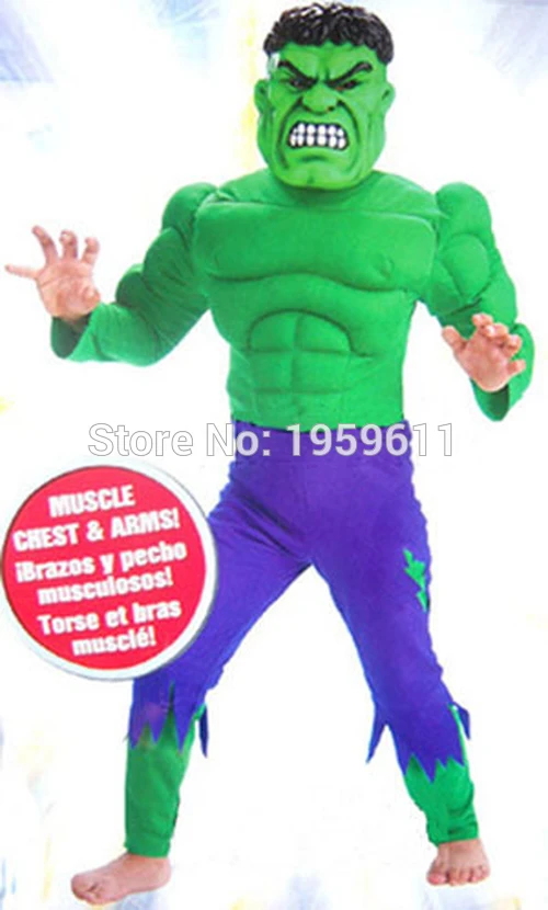 Классический Детский костюм Мстителей Халка разноцветная футболка маскарадное