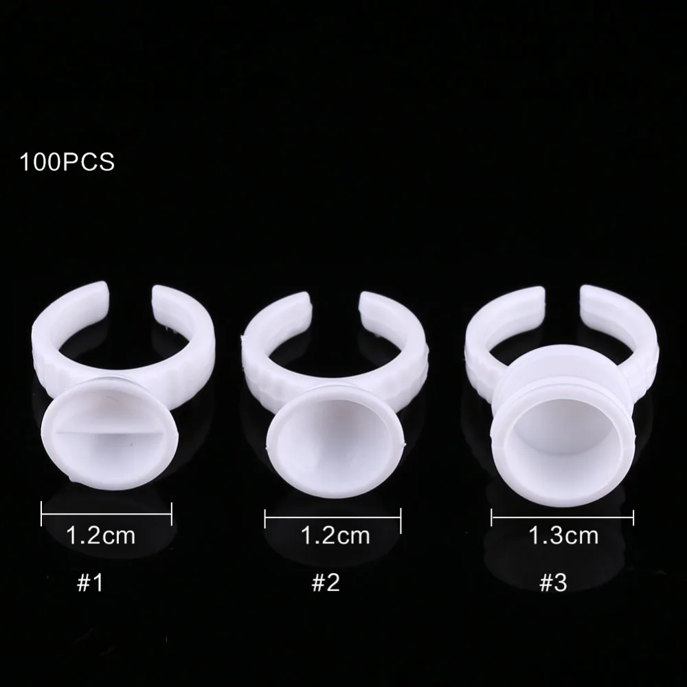 100 шт. одноразовые кольца для макияжа и татуировки с чернилами контейнер