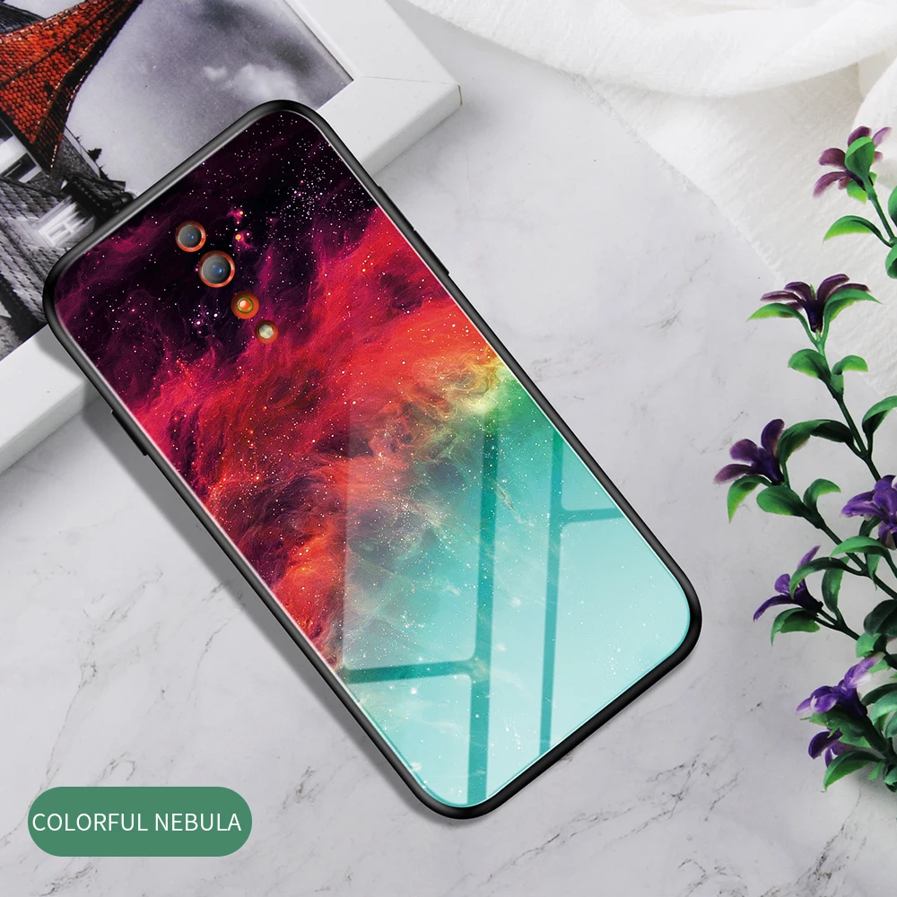 Градиентный чехол из закаленного стекла для OPPO Find X A9 R17 F11 pro K1 Reno 10x zoom Z A1K Realme 3 Pro Lite R15X чехол для телефона