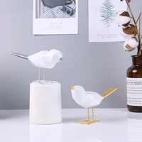 nordic gold and silver bird crafts gift ornaments origami bird living room office porch home resin ornaments