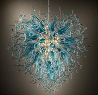 rustic lamps italy atistic lobby blue crystal hand blown glass chandelier