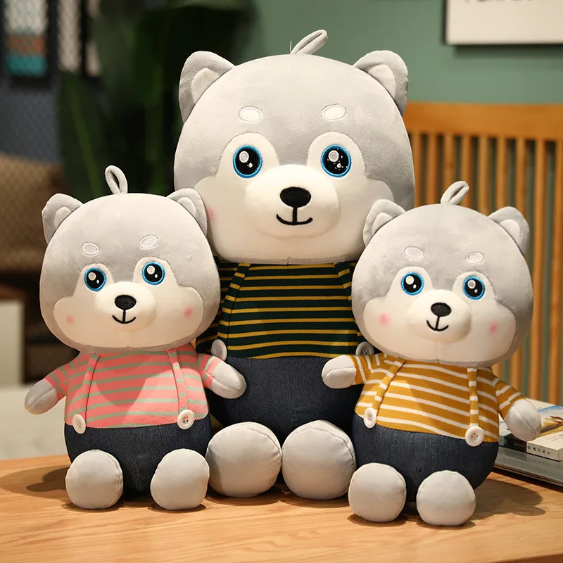

New Kawaii Plush Toy Strap Husky Doll Couple Parent-child Style Tanabata Boy and Girl Cute Big Eyes Cute Birthday Christmas Gift