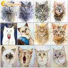 CHENISTORY Cat DIY Раскрашивание по номерам для взрослых детей ручная роспись искусственные рисунки животные картина для дома настенное Искусство Декор окрашивание подарок
