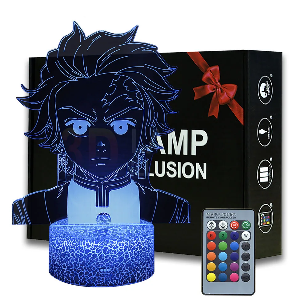 

3D Illusion Desk Lamp Anime Demon Slayer Kamado Tanjirou Figure for Kids Bedroom Decor Cool Kamado Tanjirou Lamp Gift 2065