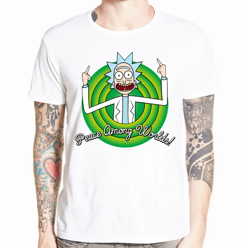 Мужская забавная футболка аниме Rick and Morty повседневная с коротким рукавом и круглым вырезом homme летняя белая футболка Swag футболка HCP134 - Цвет: HCP134K