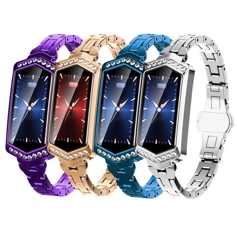 Women Diamond Smart Wristband Lady Watch Heart Rate Blood Pressure Monitor Bracelet Physiological Cycle Reminder Sleep Tracker |