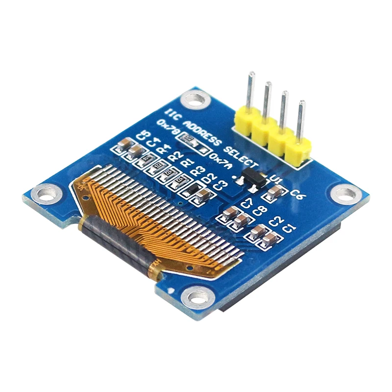 Raspberry Pi 4 0 96 дюйма OLED I2C 4-контактный ЖК-экран модуль отображает температуру