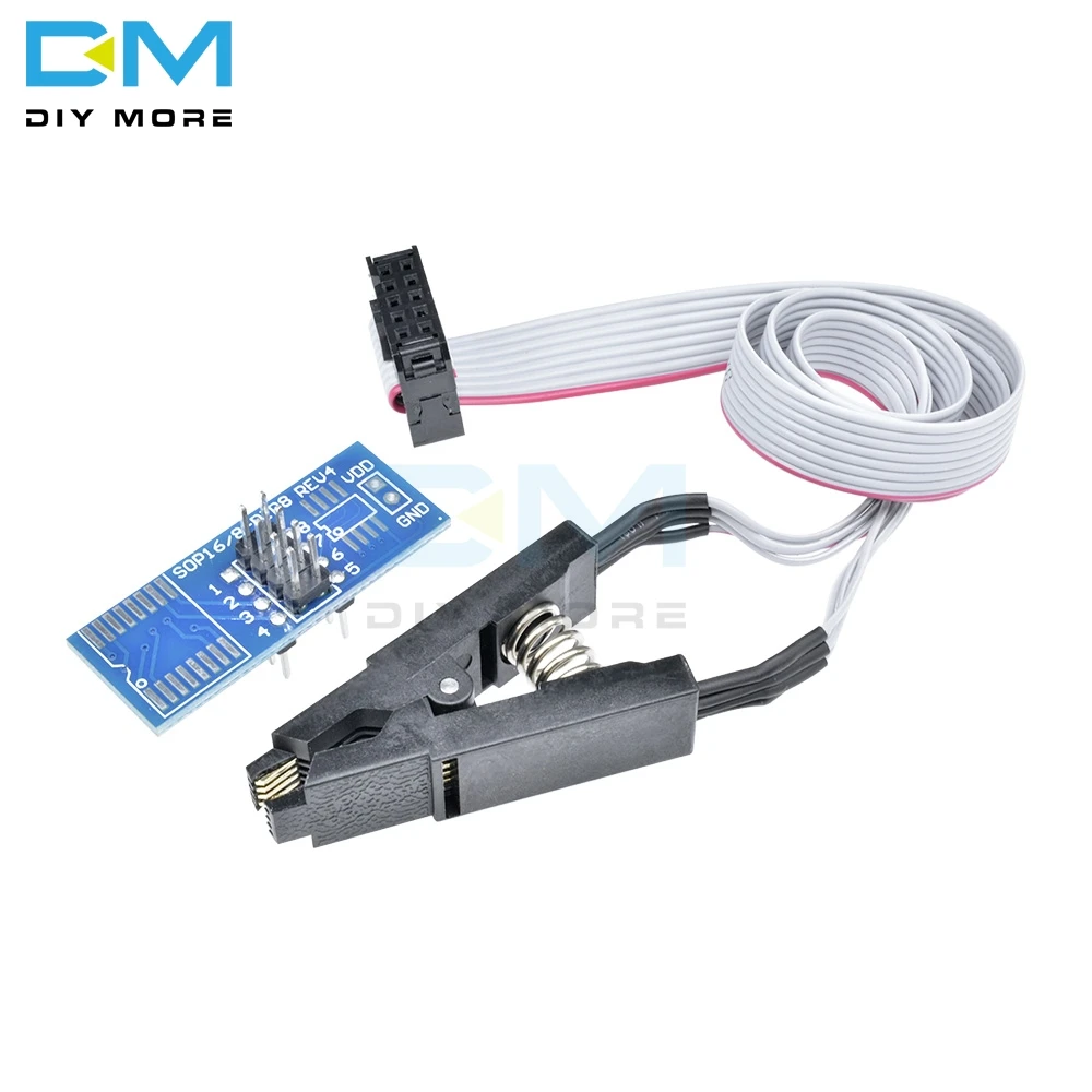 CH341 CH341A USB программатор с SOIC8 SOP8 SOP Клип IC разъем программист IC Разъем 5 В-3,3 В Поддержка 24/25XX SPI флэш-чип EEPROM - Цвет: SOIC8 SOP8