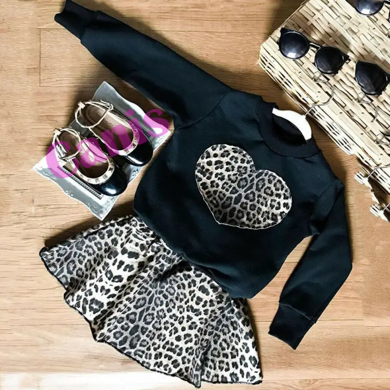 Imcute/Новая модная зимняя одежда для маленьких девочек Леопардовый Свитшот топы