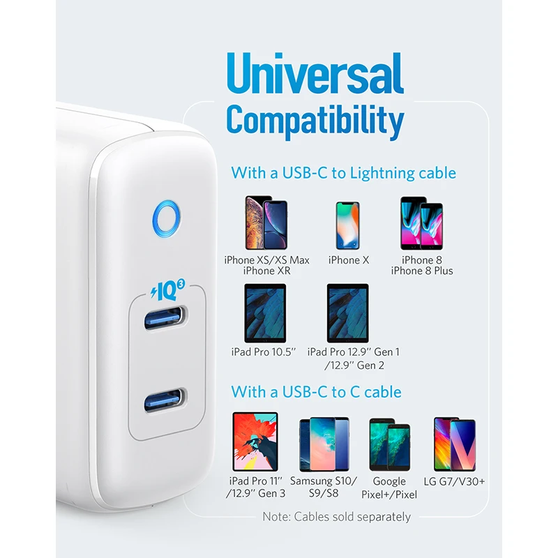 anker 36w 2 port piq 3 0 type c wall charger powerport iii duo foldable plug power delivery for iphone 1111 pro and more free global shipping