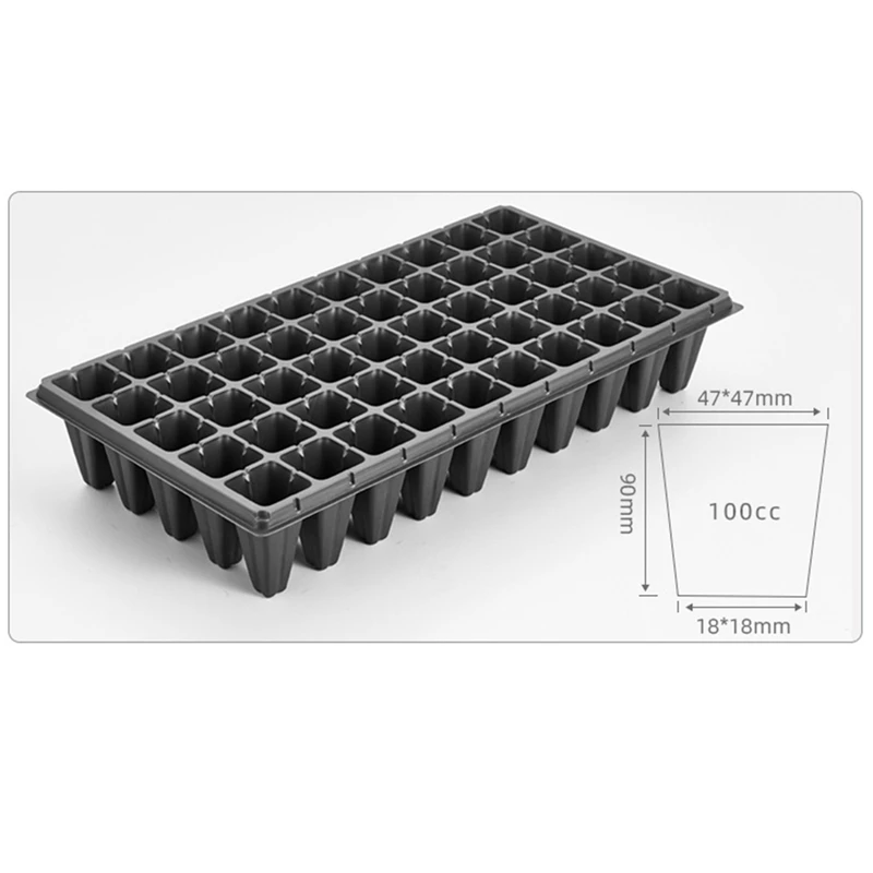 

5Pcs 50 Cells Seedling Starter Tray Extra Strength Seed Germination Plant Flower Pots Nursery Grow Box Garden