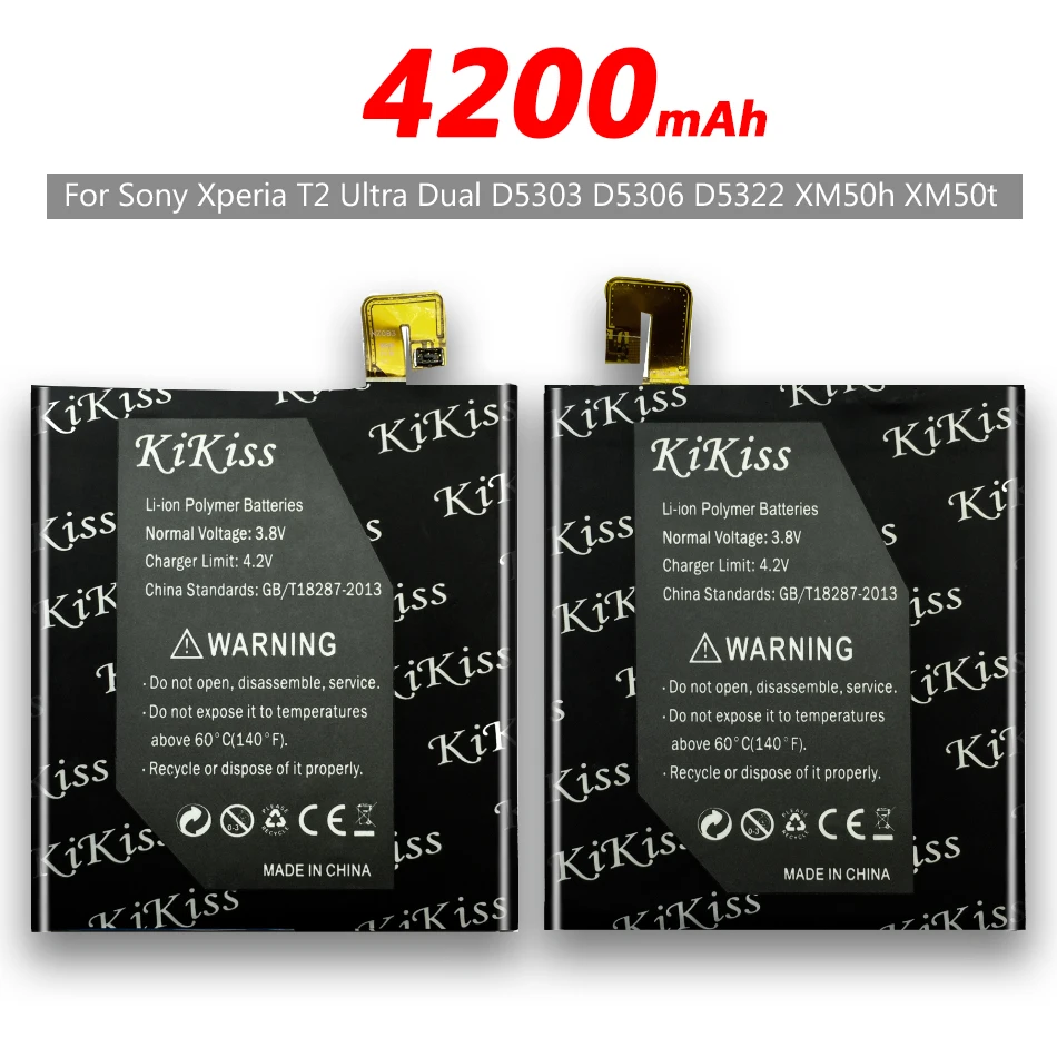 Аккумулятор большой емкости 4200 мАч для sony Xperia T2 Ultra D5303 D5306 D5322 XM50t XM50h AGPB012-A001 +
