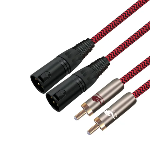 Аудиокабель OFC с двойным разъемом XLR на двойной RCA для AMP Soundbox, экранирующий кабель для микрофона, 2 RCA на 2 XLR 3 Pin 1 м 2 м 3 м 5 м 8 м