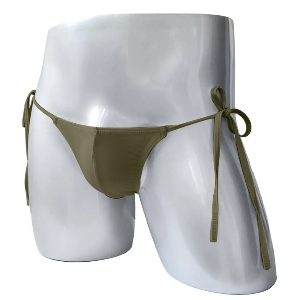 Мужское нижнее белье регулируемого размера мужские Гладкие трусы с завязками
