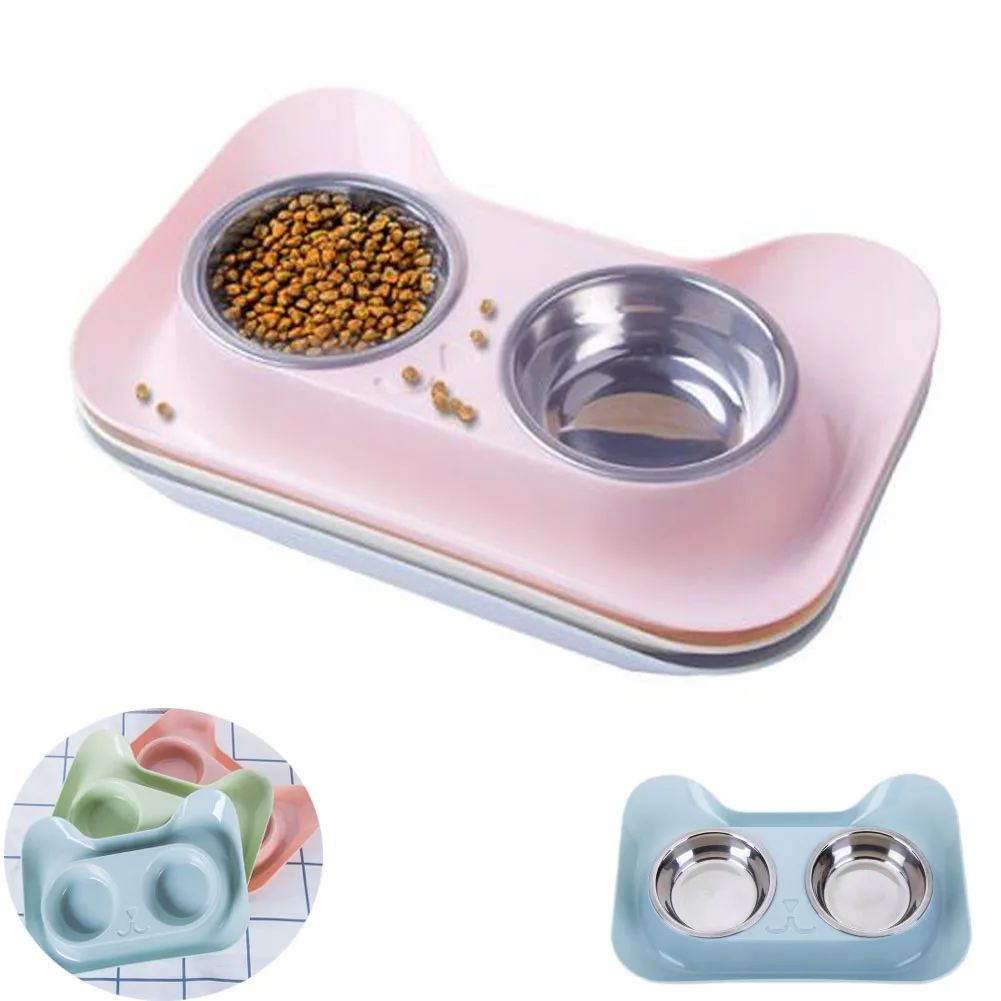 

Pet Feeder Stainless Steel Double Bowl Dog Feeding Station Water Dispenser Pet Food Bowls Cat Puppy Feeding Dishes