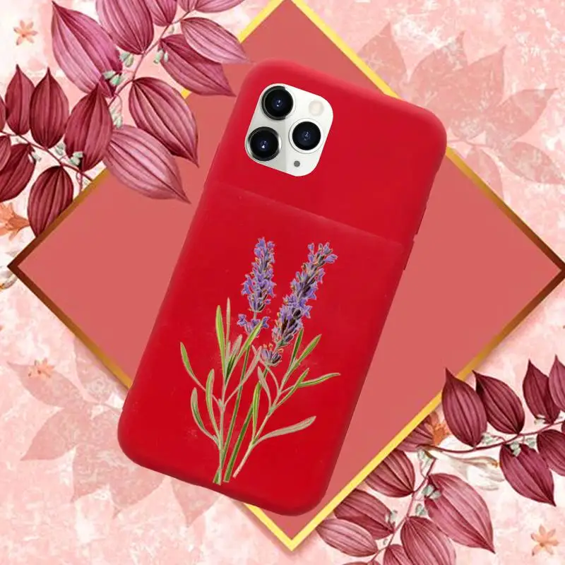

Simple Lavender Purple Flowers Phone Case Candy Color for iPhone 6 7 8 11 12 s mini pro X XS XR MAX Plus