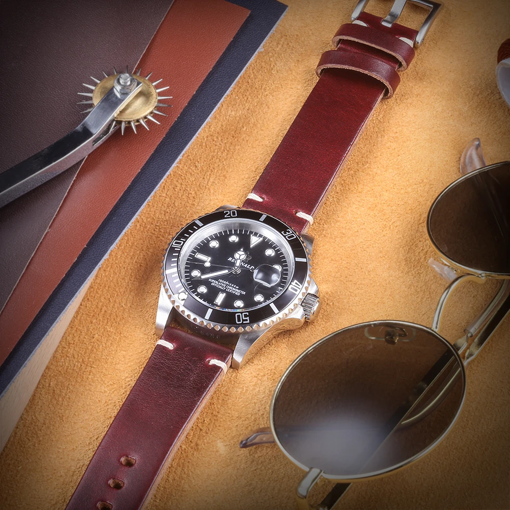 Hemsut Horse Hip Leather Watch Bands For Men Women Horween Chromexcel Leather Quick Release Handmade Watch Strap Soft Vintag