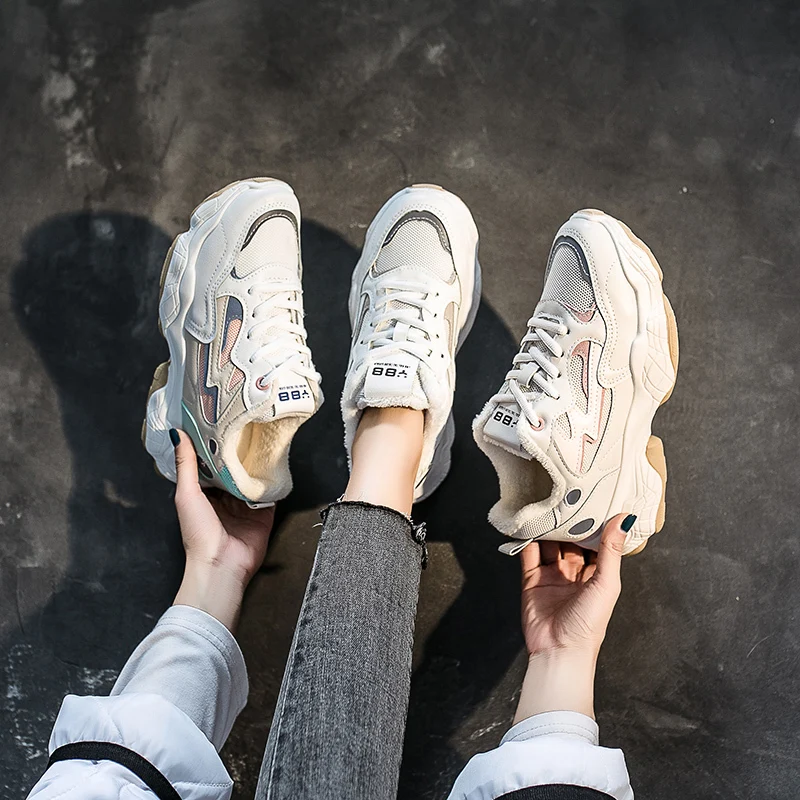 

Women Vulcanized Shoes New 2020 Mixed Color Fashion Wedges Sneakers Shoes Women Ladies Trainers Cross Tie Tenis Feminino U13-08