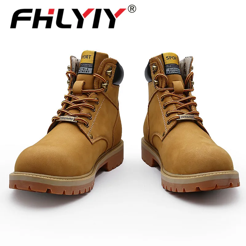 Fhlyiy/брендовая мужская зимняя обувь из древесины мужские кожаные ботинки осенние
