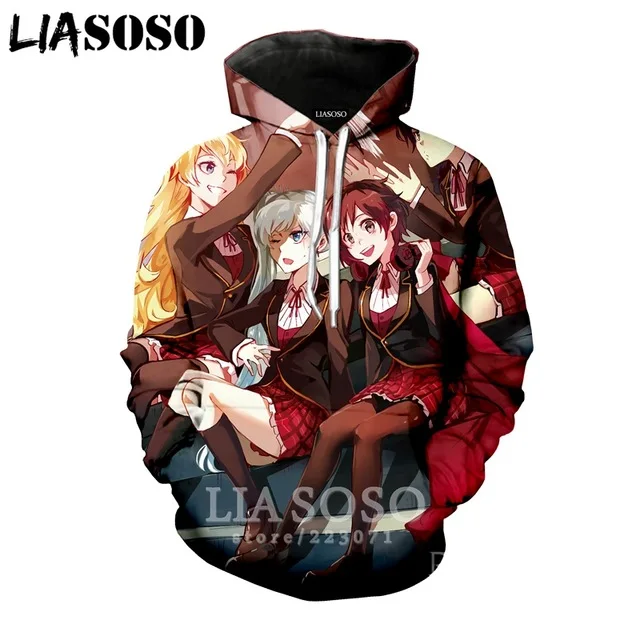 LX 3d принт зимняя новая одежда для мужчин и женщин толстовка Аниме RWBY Толстовка с длинным рукавом Топ Повседневный пуловер в стиле Харадзюку хип-хоп