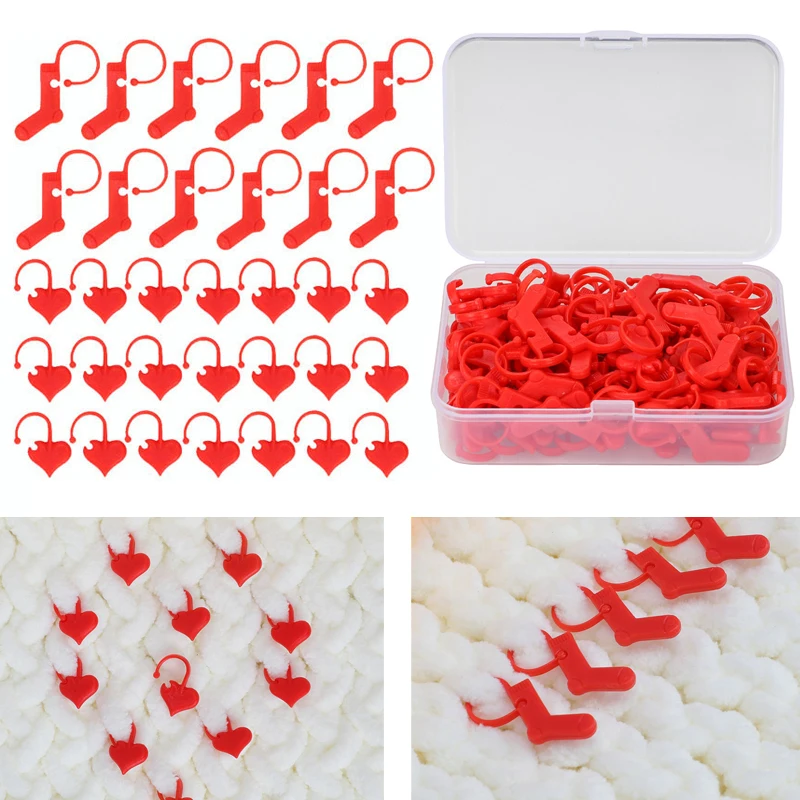 100 шт./кор. пластиковые маркеры для стежков инструменты вязания зажимы крючком