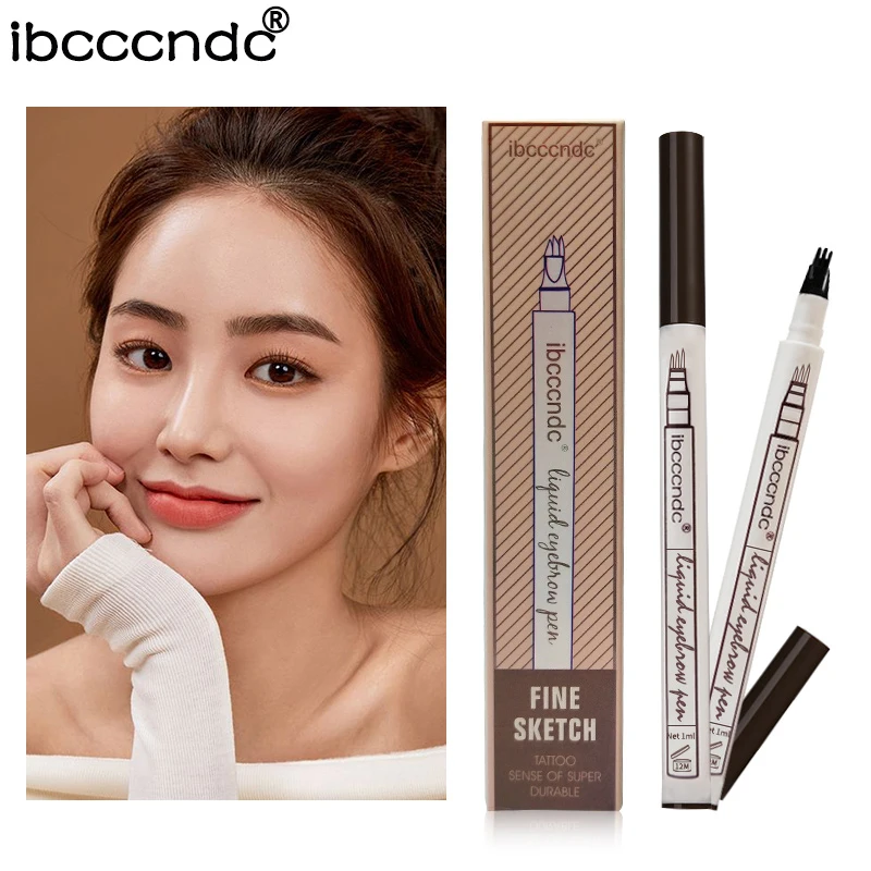 Горячая Распродажа 3 цвета тонкая жидкая ручка для бровей водостойкая Татуировка