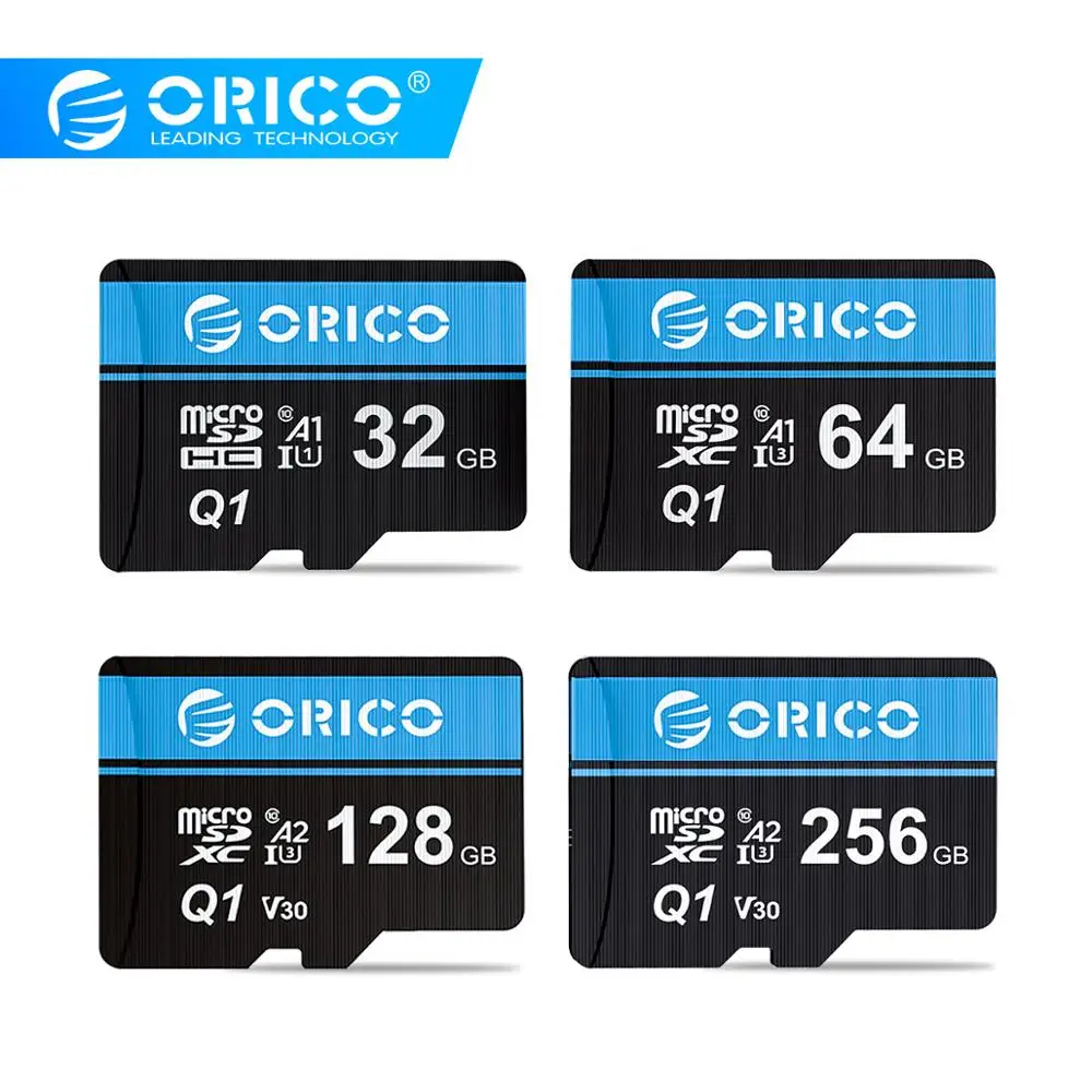 ORICO Micro sd карта, карта памяти Micro sd 256 ГБ 128 Гб 64 Гб оперативной памяти, 32 Гб встроенной памяти, 80 МБ/с. Мини TF Micro sd карты Class10 флеш-карты памяти tf-карты до 32 Гб