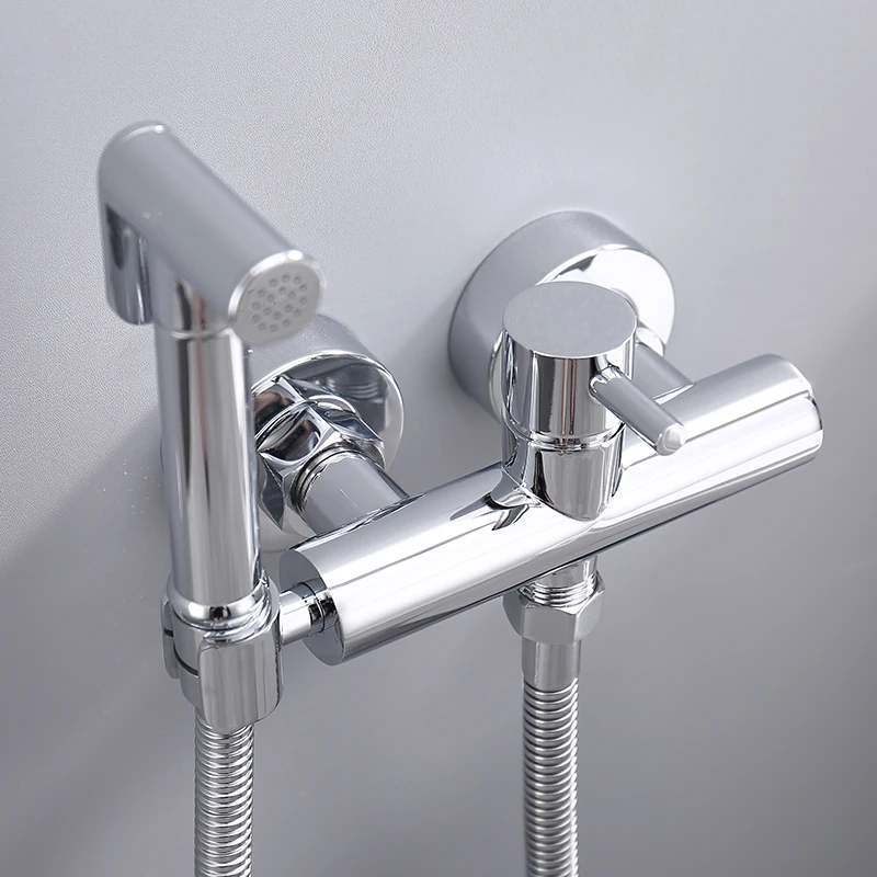 Ручной смеситель для биде кран унитаза никель латунь настенный с шлангом горячей