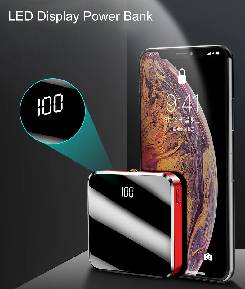 Портативный внешний аккумулятор 20000 мАч быстрое зарядное устройство А для