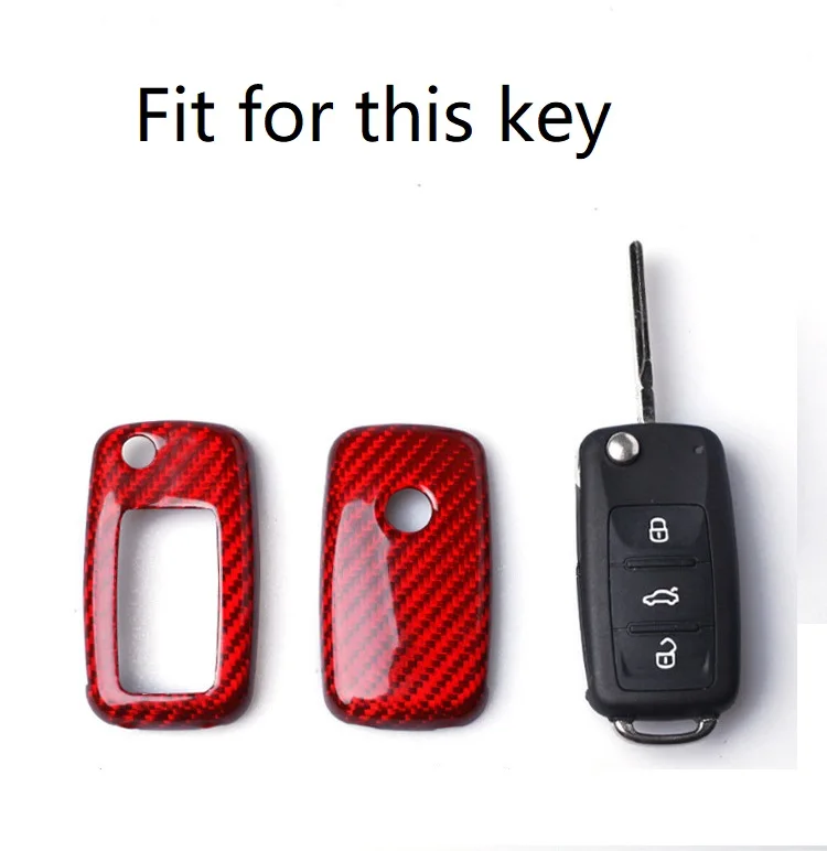 

Carbon Fiber Car Remote Key Case Key Cover For Volkswagen VW Golf Bora Jetta POLO GOLF Passat Skoda Octavia A5 Fabia SEAT Ibiza