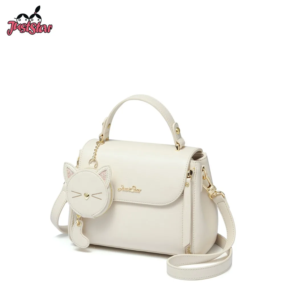 Сумка JUST STAR Женская из искусственной кожи с кисточками и котом|Сумки ручками| |