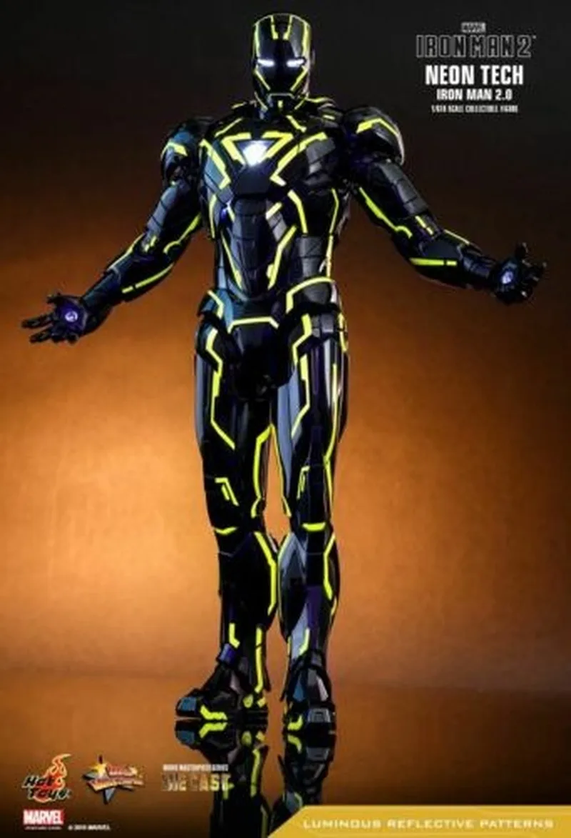Готов! Горячие игрушки MMS523D29 Neon Tech Железный человек 2 0 Mark 6 VI Diecast 1/6 New|Игровые