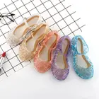 Детские Летние красивые туфли для косплея Золушки с кристаллами из ПВХ