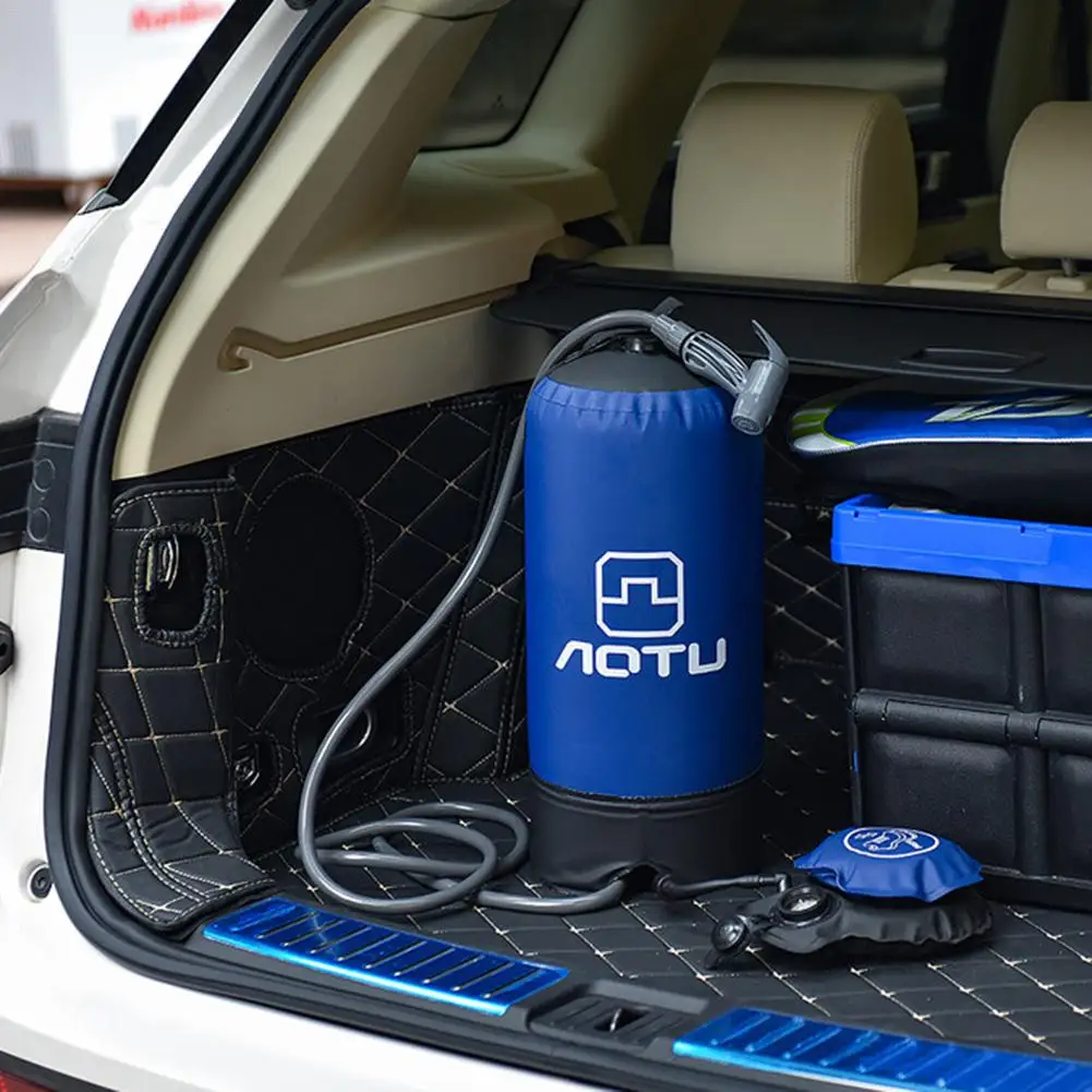 

11L Portable Outdoor Camping Shower Bag With Foot Pump And Shower Nozzle For Beach Swim Travel Hiking